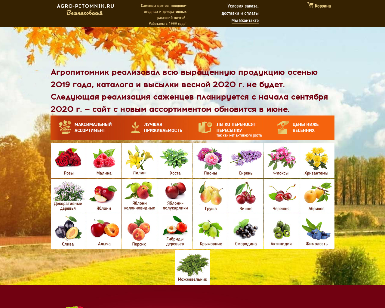 Изображение сайта agro-pitomnik.ru в разрешении 1280x1024