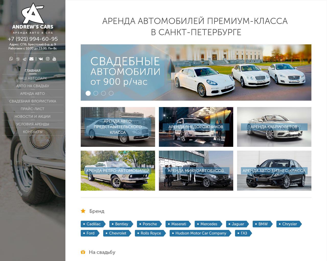 Изображение сайта andrewscars.ru в разрешении 1280x1024