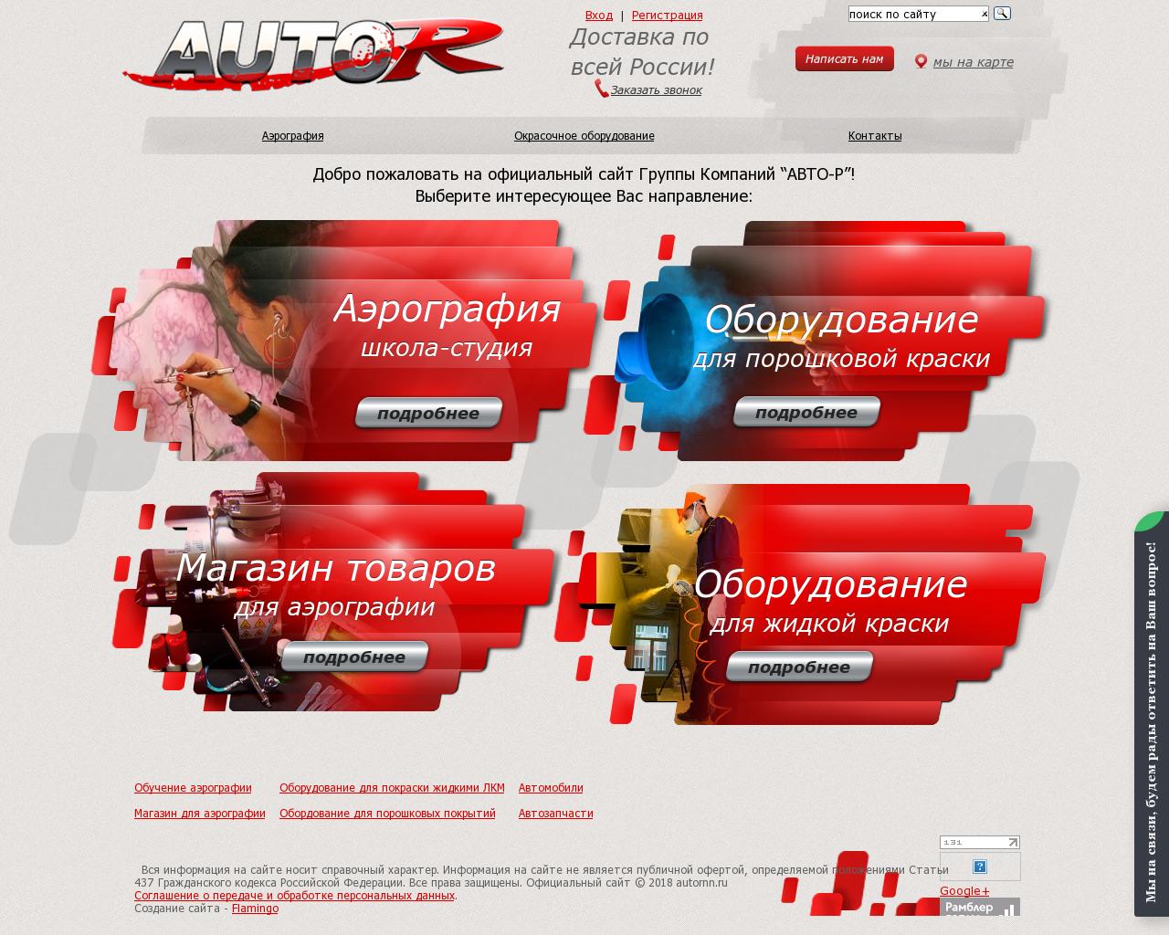 Изображение сайта autornn.ru в разрешении 1280x1024
