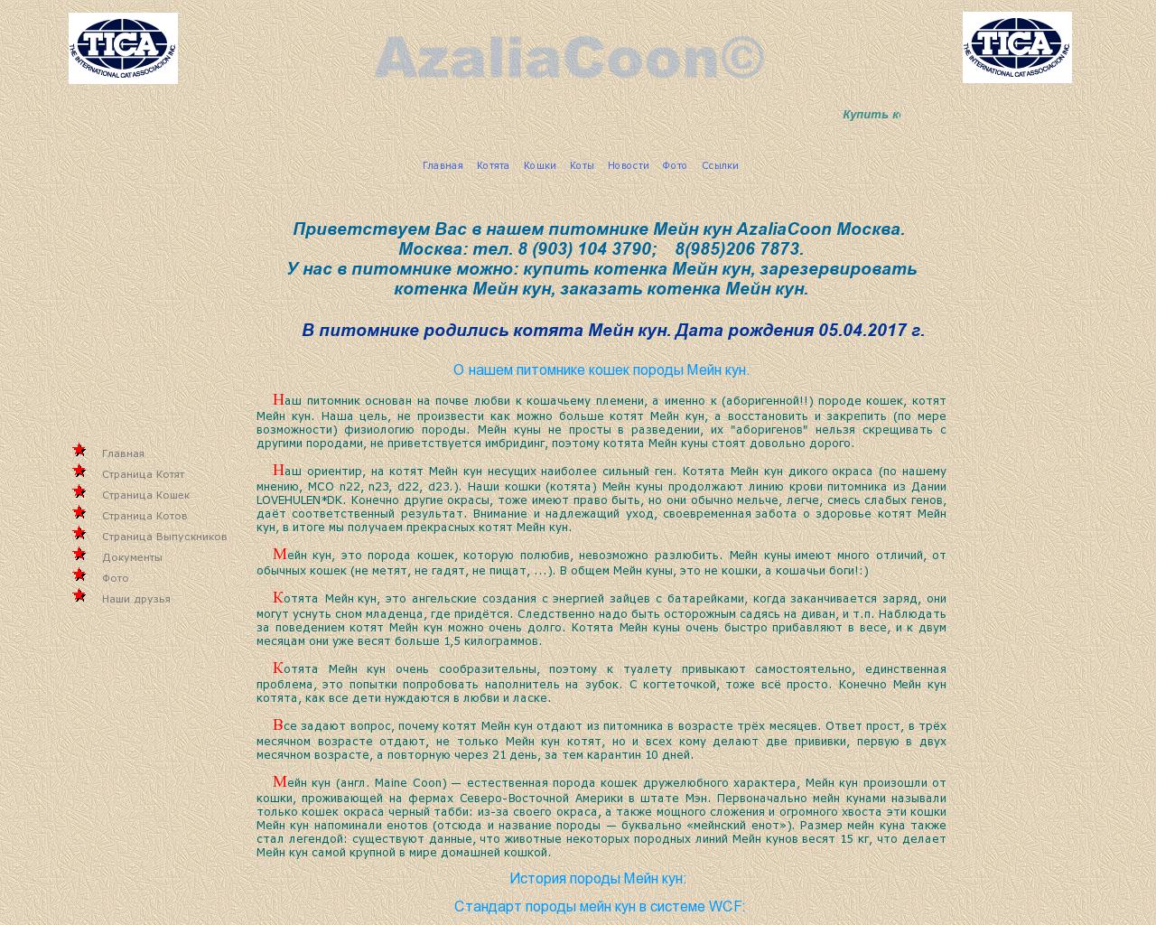 Изображение сайта azaliacoon.ru в разрешении 1280x1024
