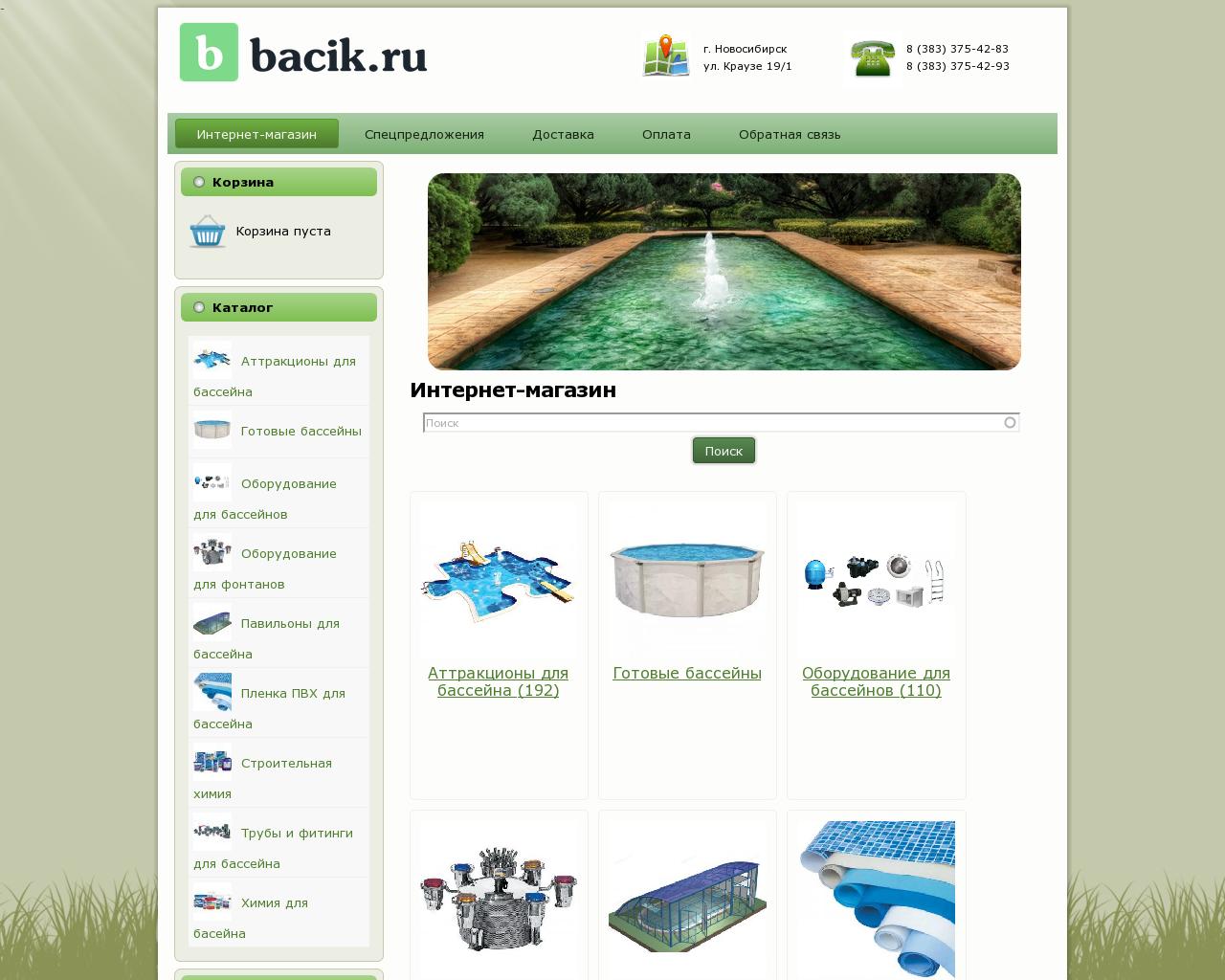 Изображение сайта bacik.ru в разрешении 1280x1024