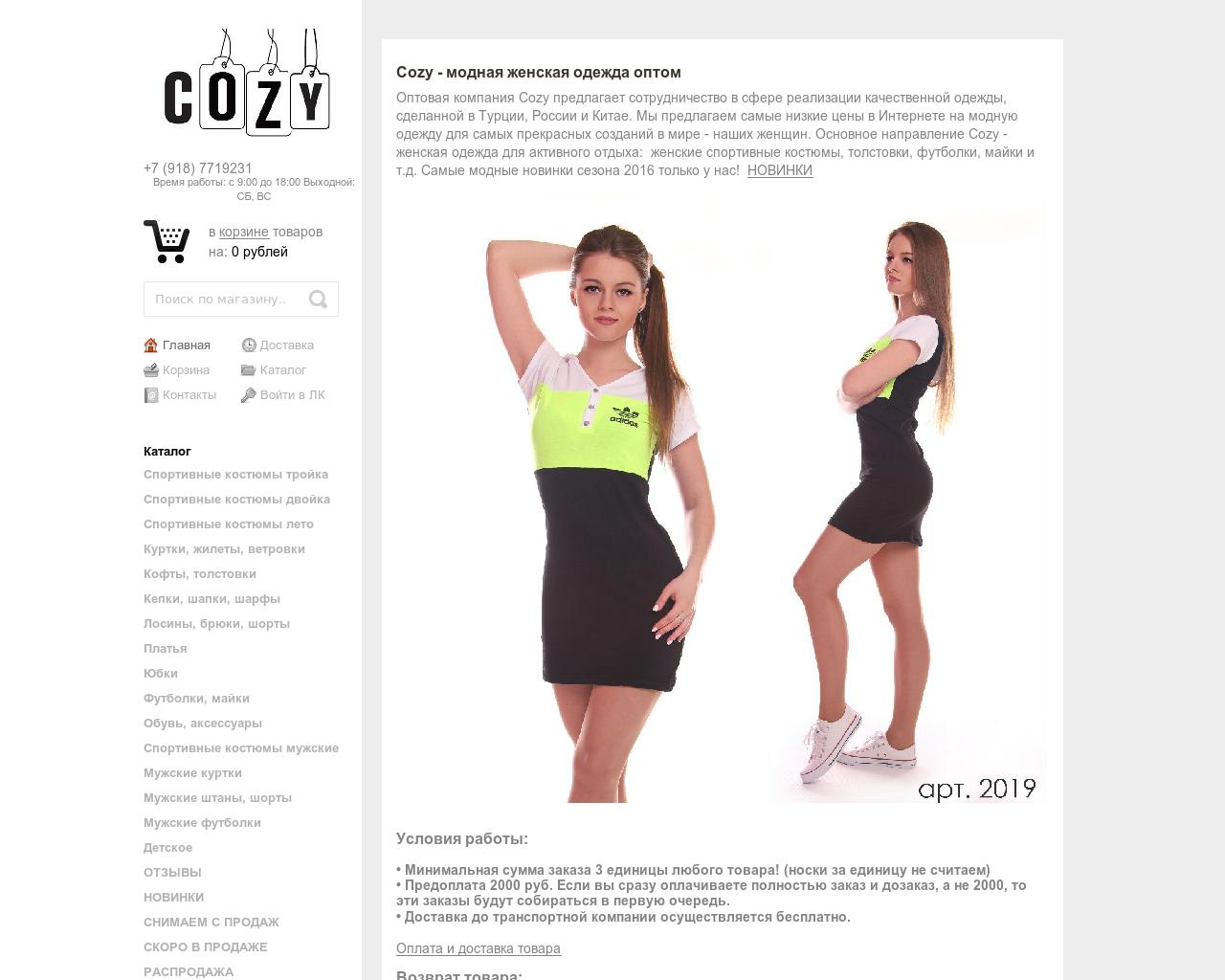 Изображение сайта cozy.su в разрешении 1280x1024