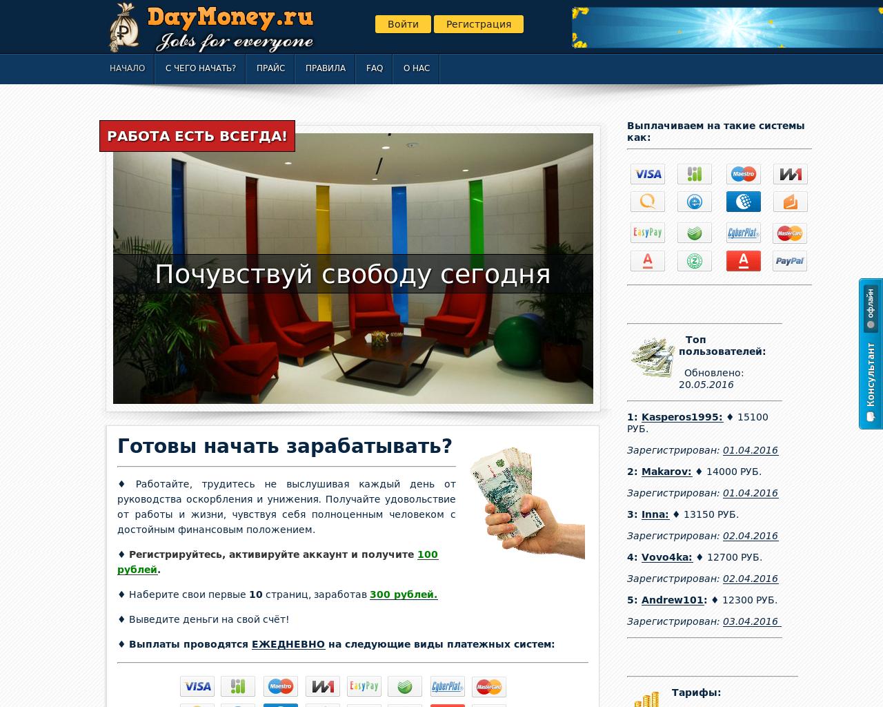 Изображение сайта daymoney.ru в разрешении 1280x1024