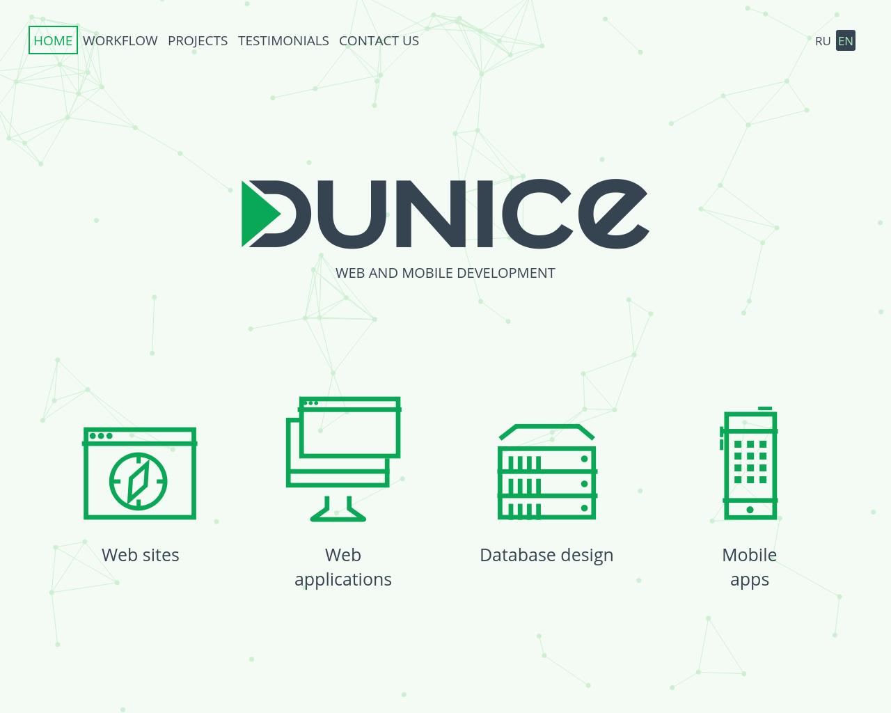 Изображение сайта dunice.ru в разрешении 1280x1024