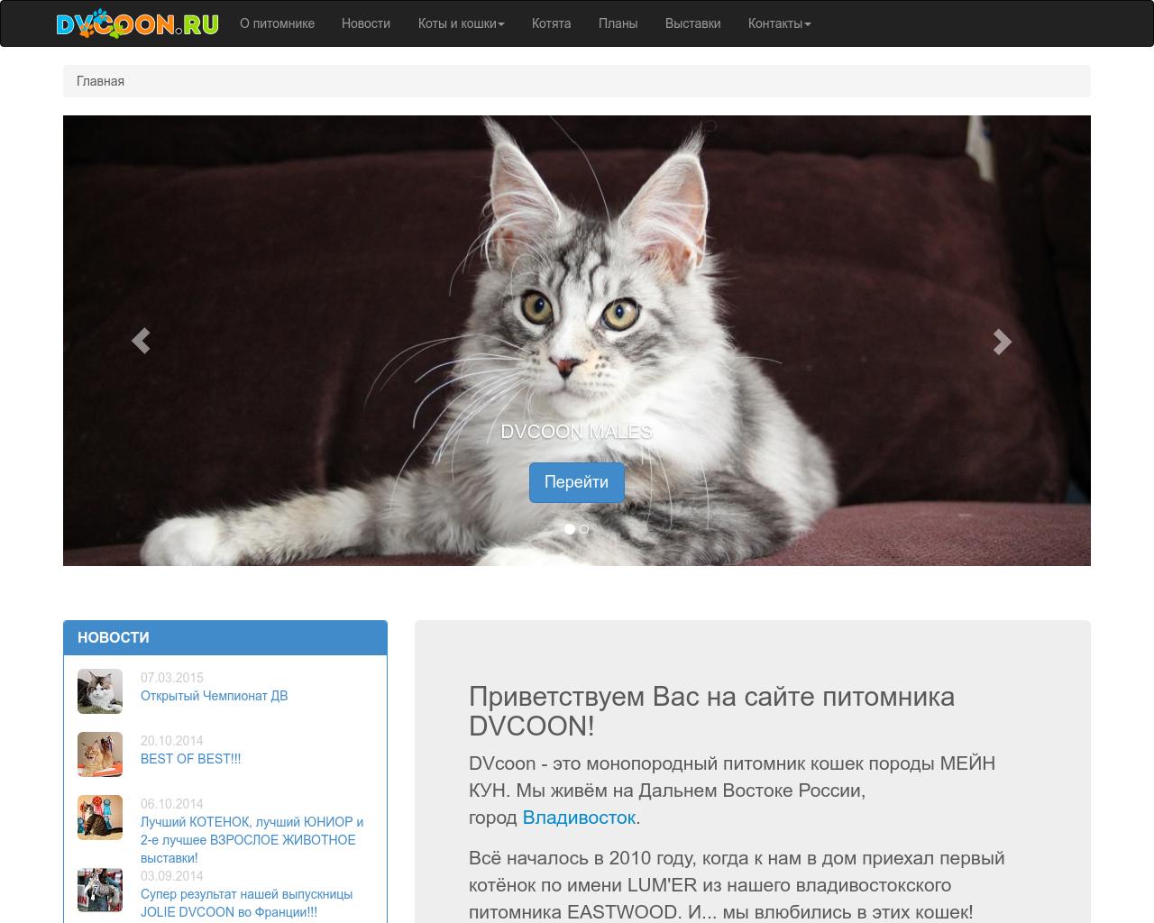 Изображение сайта dvcoon.ru в разрешении 1280x1024
