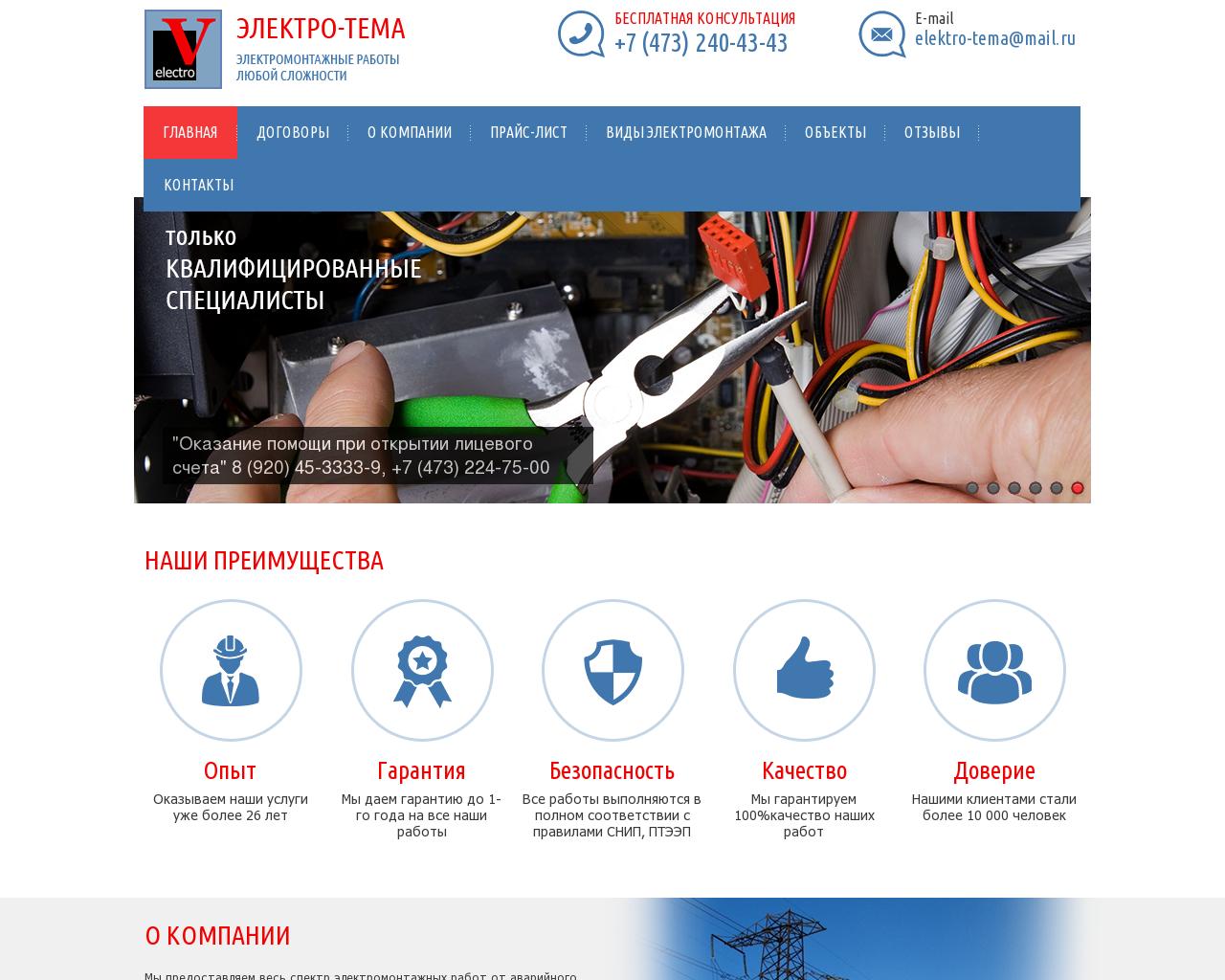 Изображение сайта elektrik-vrn.ru в разрешении 1280x1024