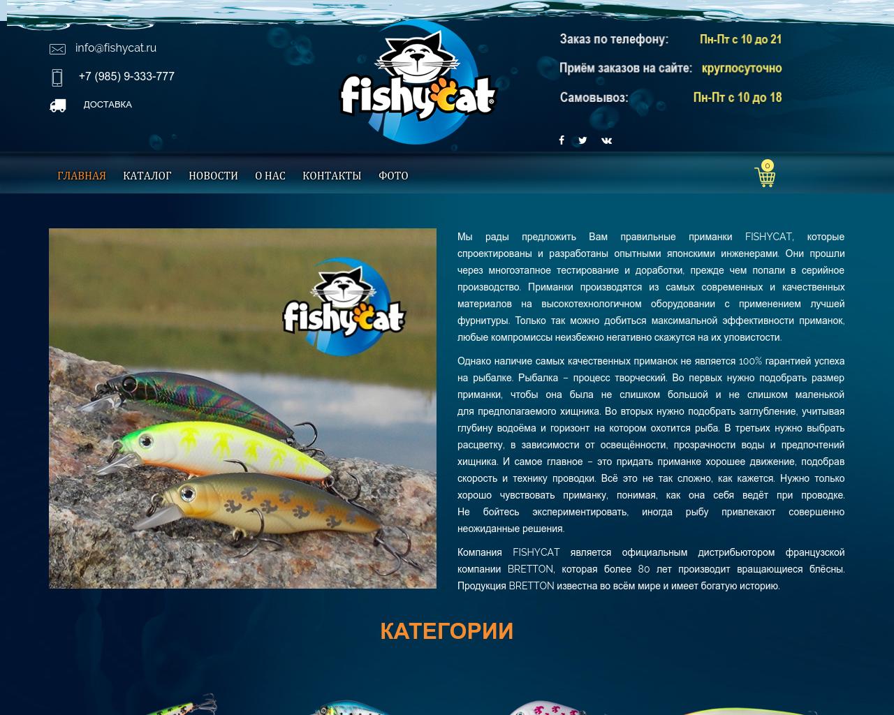 Изображение сайта fishycat.ru в разрешении 1280x1024