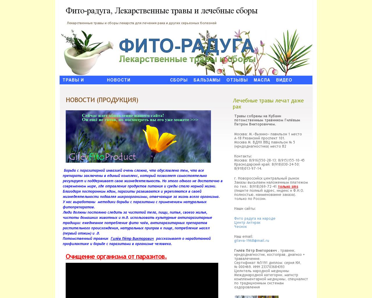Изображение сайта fito-raduga.ru в разрешении 1280x1024