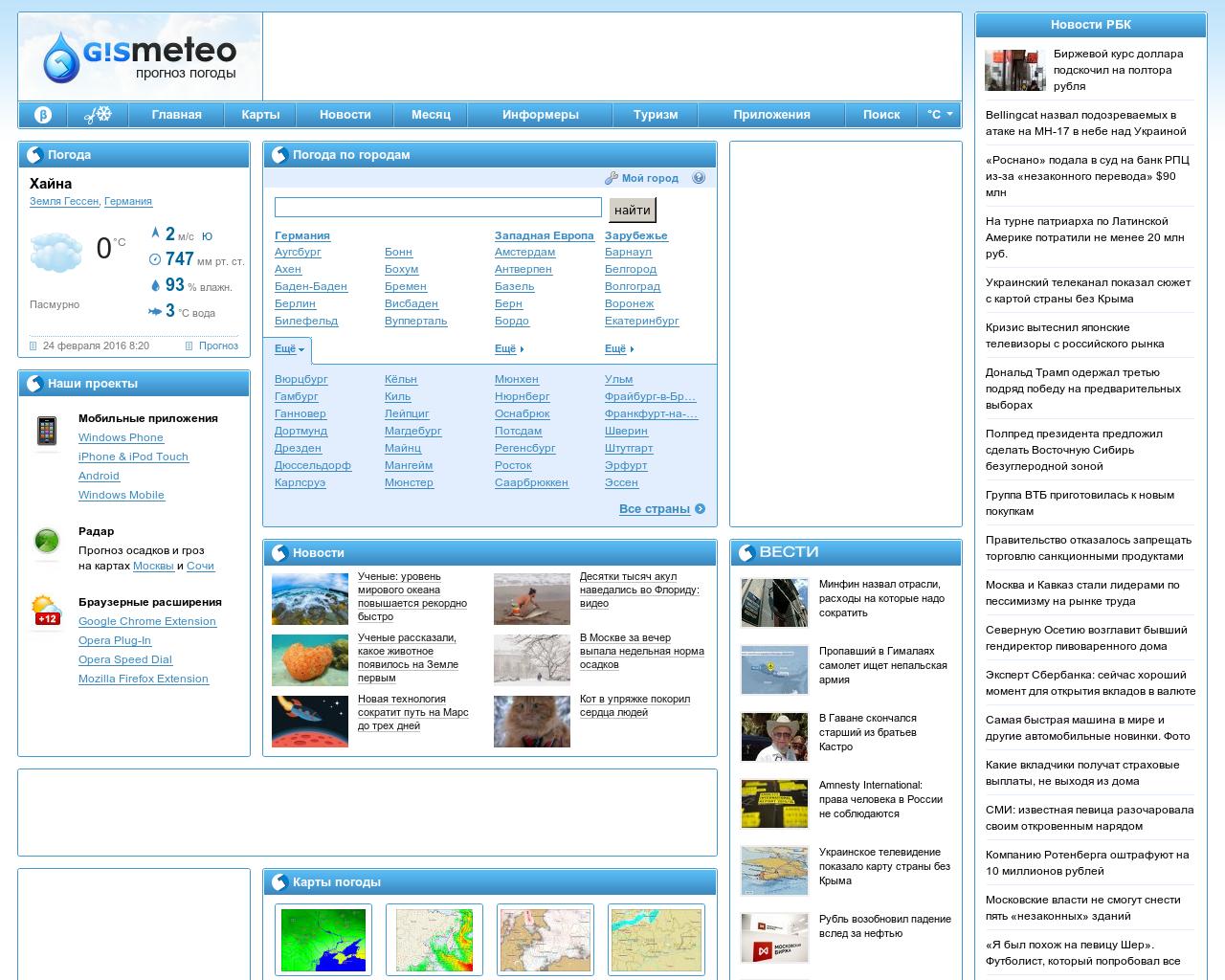 Изображение сайта gismeteo.ru в разрешении 1280x1024