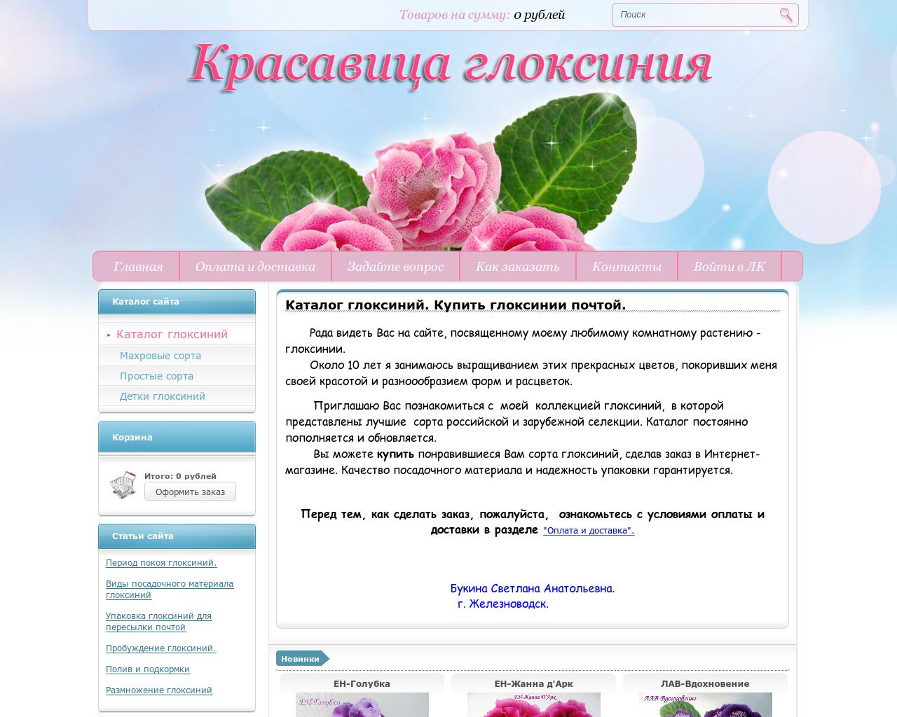 Изображение сайта gloksin.ru в разрешении 1280x1024