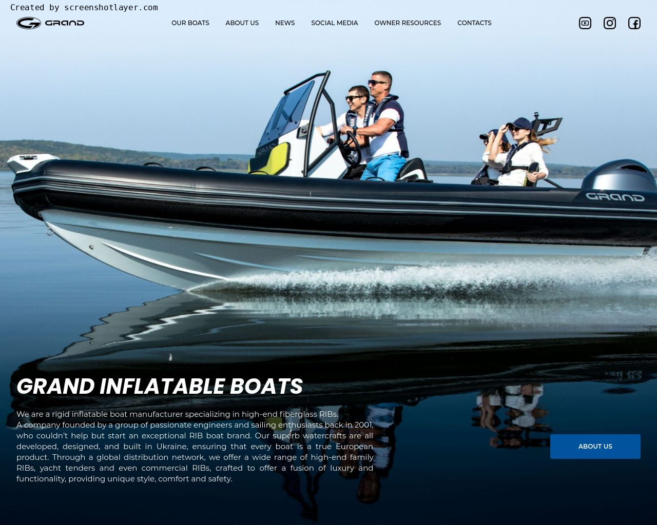 Изображение сайта grandboats.com в разрешении 1280x1024