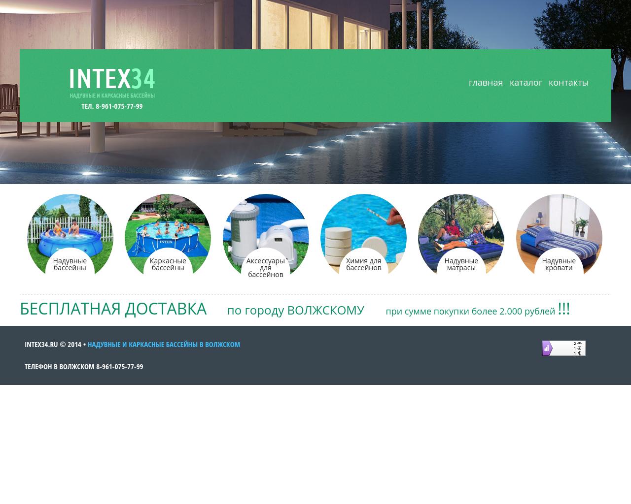 Изображение сайта intex34.ru в разрешении 1280x1024