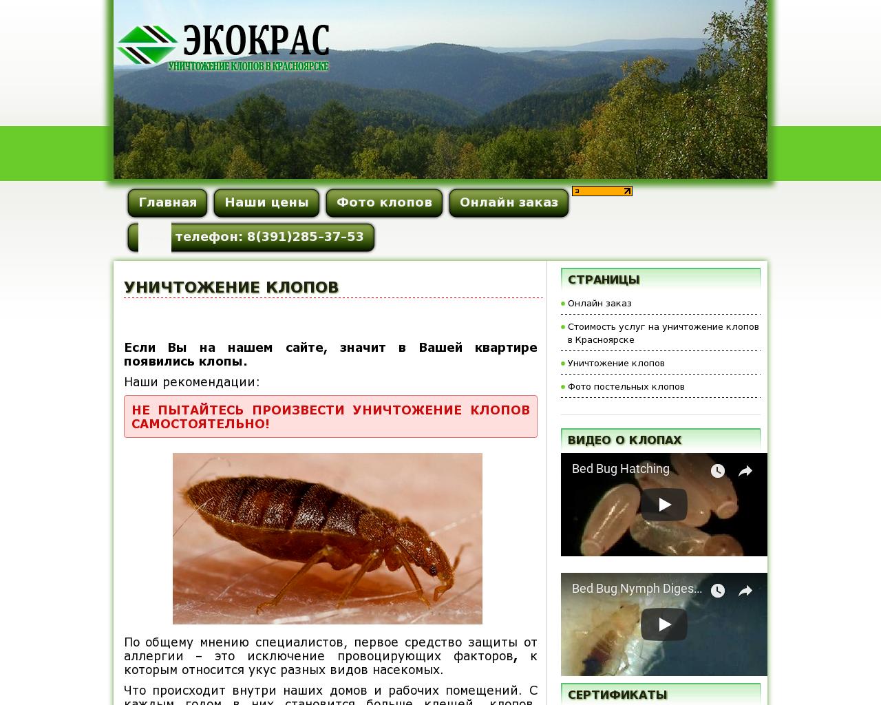 Изображение сайта krasklop.ru в разрешении 1280x1024