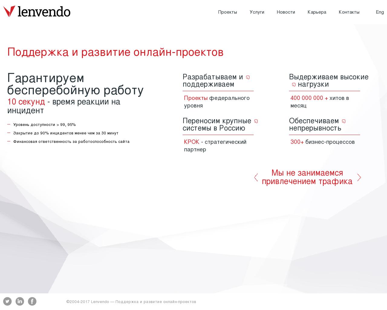Изображение сайта lenvendo.ru в разрешении 1280x1024
