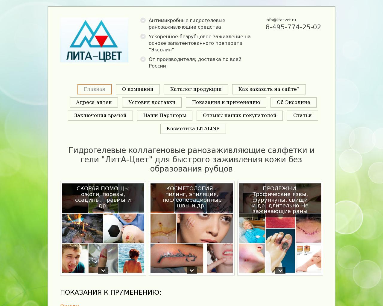 Изображение сайта lita-tsvet.ru в разрешении 1280x1024