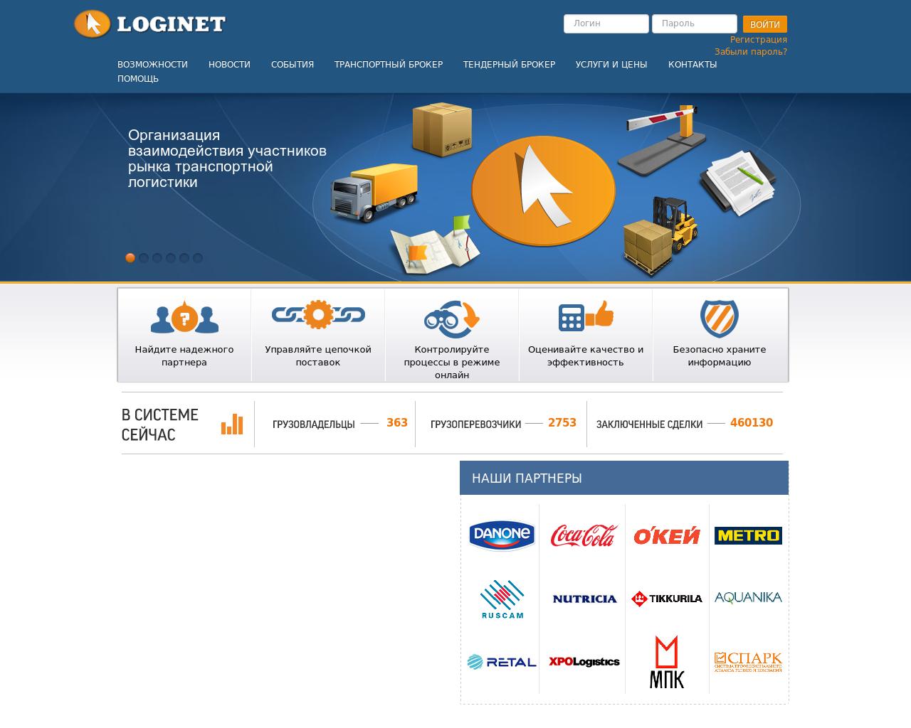 Изображение сайта loginet.ru в разрешении 1280x1024