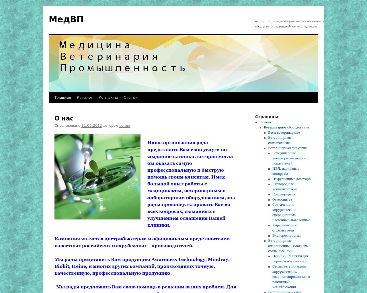 Изображение сайта medvp.ru в разрешении 1280x1024