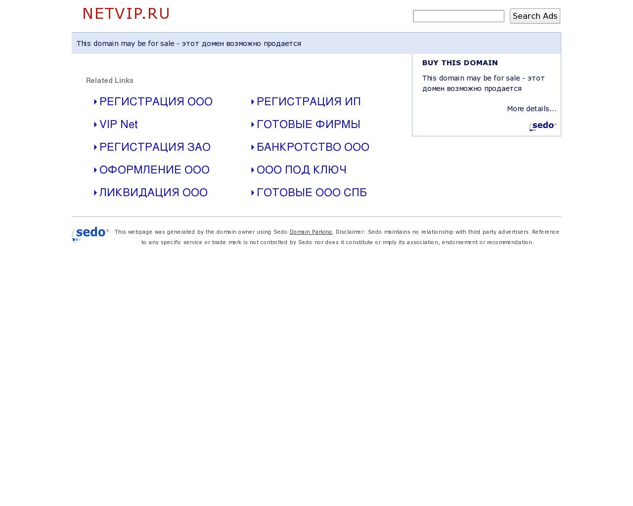Изображение сайта netvip.ru в разрешении 1280x1024