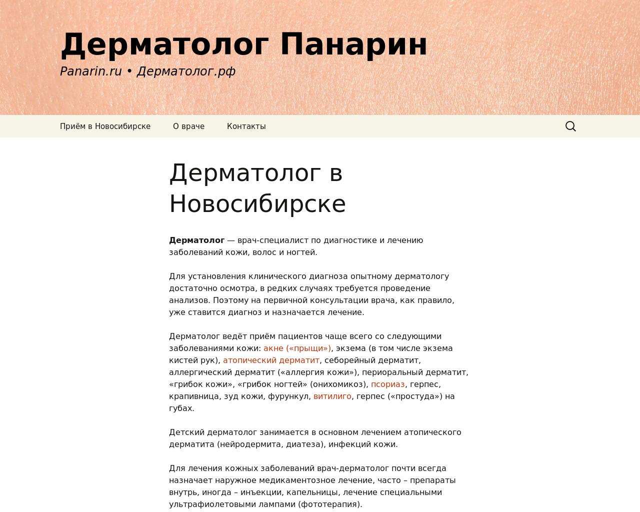 Изображение сайта panarin.ru в разрешении 1280x1024