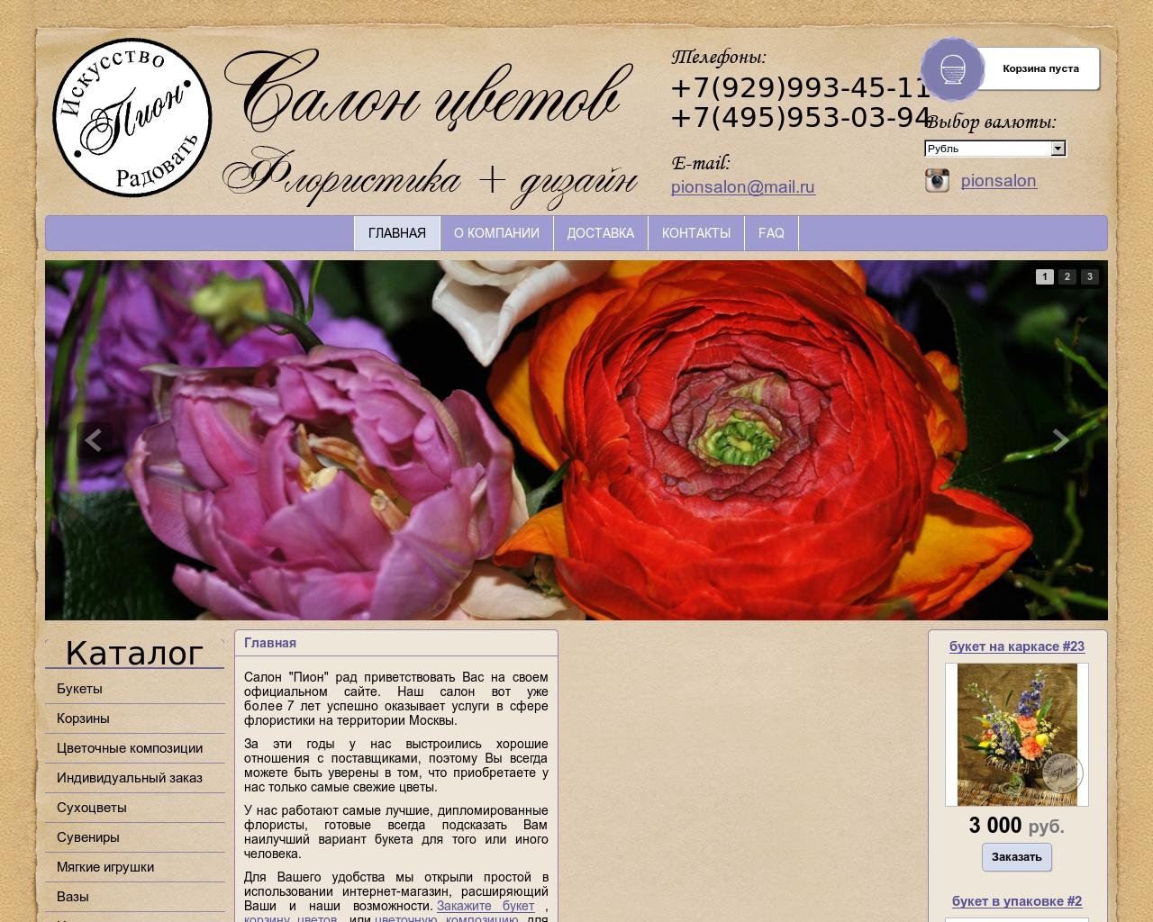 Изображение сайта pionsalon.ru в разрешении 1280x1024