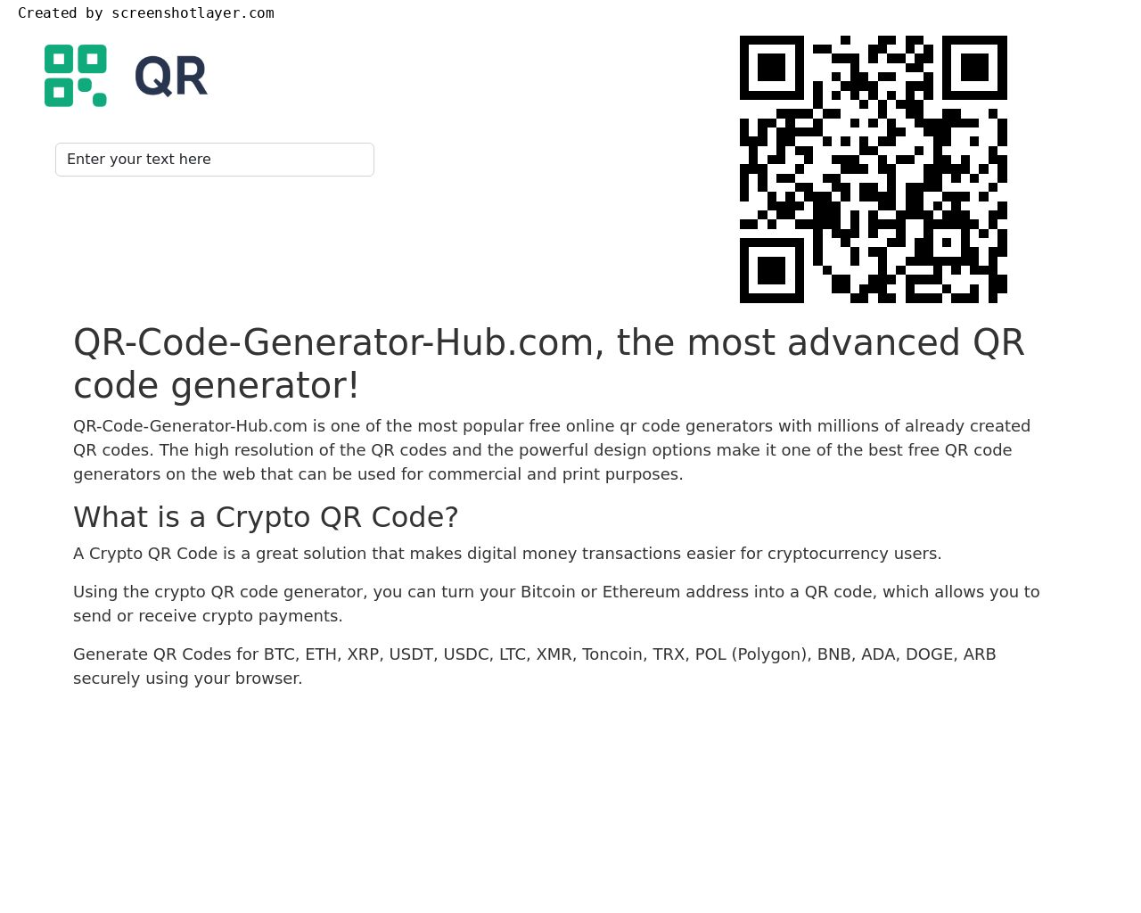Изображение сайта qr-code-generator-hub.com в разрешении 1280x1024