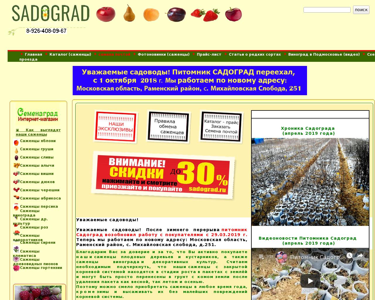 Изображение сайта sadograd.ru в разрешении 1280x1024