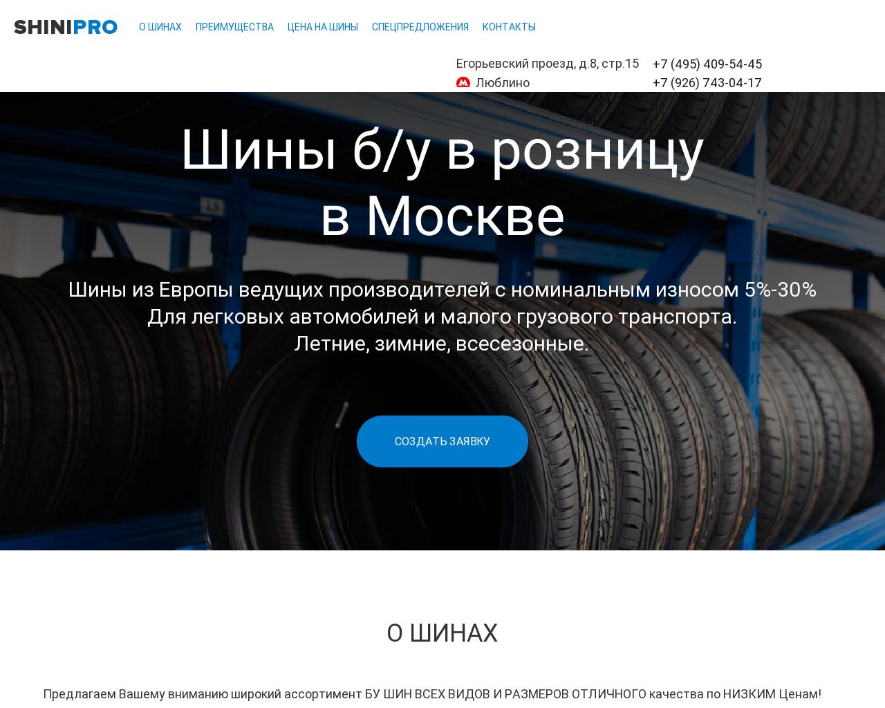 Изображение сайта shinipro.ru в разрешении 1280x1024