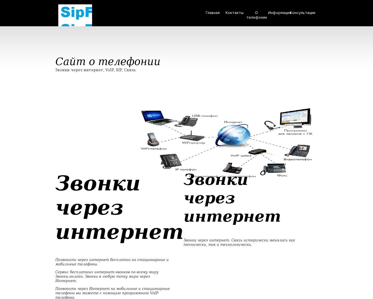 Изображение сайта sipfon.ru в разрешении 1280x1024