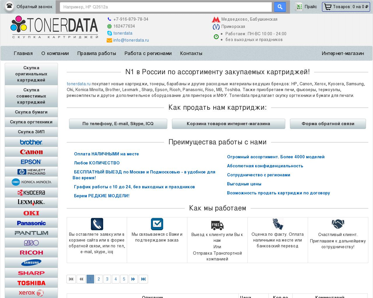 Изображение сайта tonerdata.ru в разрешении 1280x1024