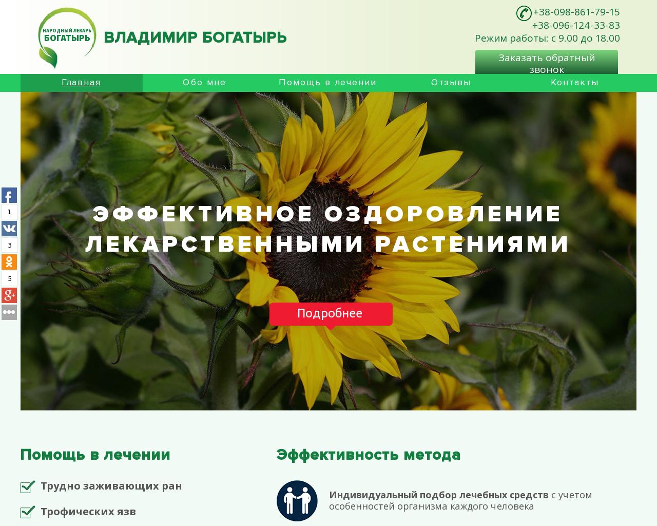 Изображение сайта vbogatir.ru в разрешении 1280x1024