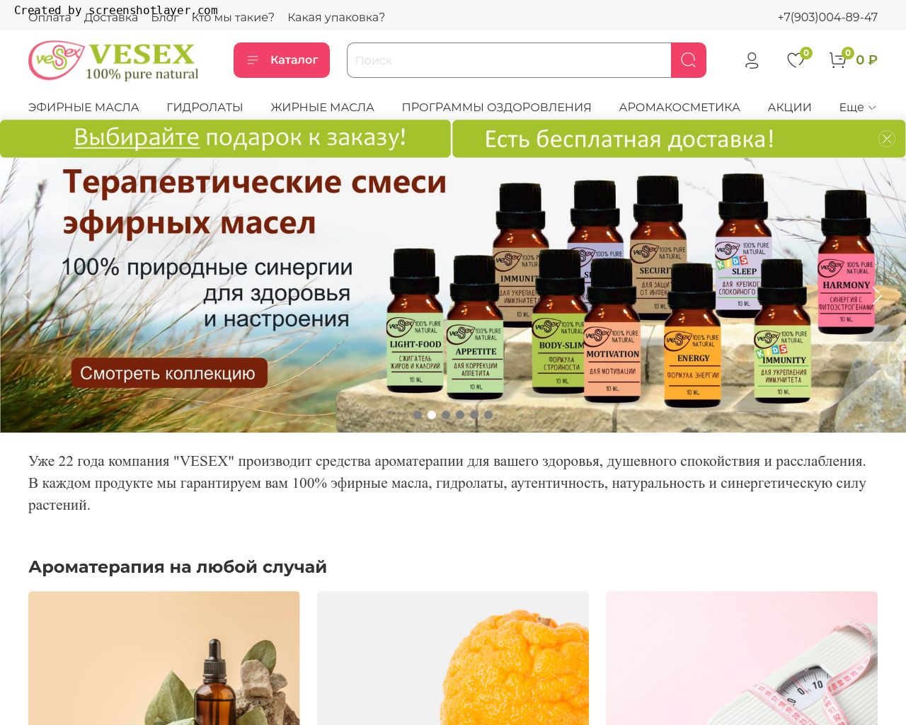 Изображение сайта vesex.ru в разрешении 1280x1024