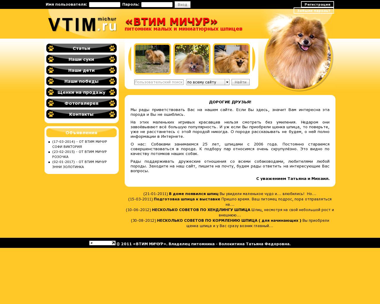 Изображение сайта vtimmichur.ru в разрешении 1280x1024