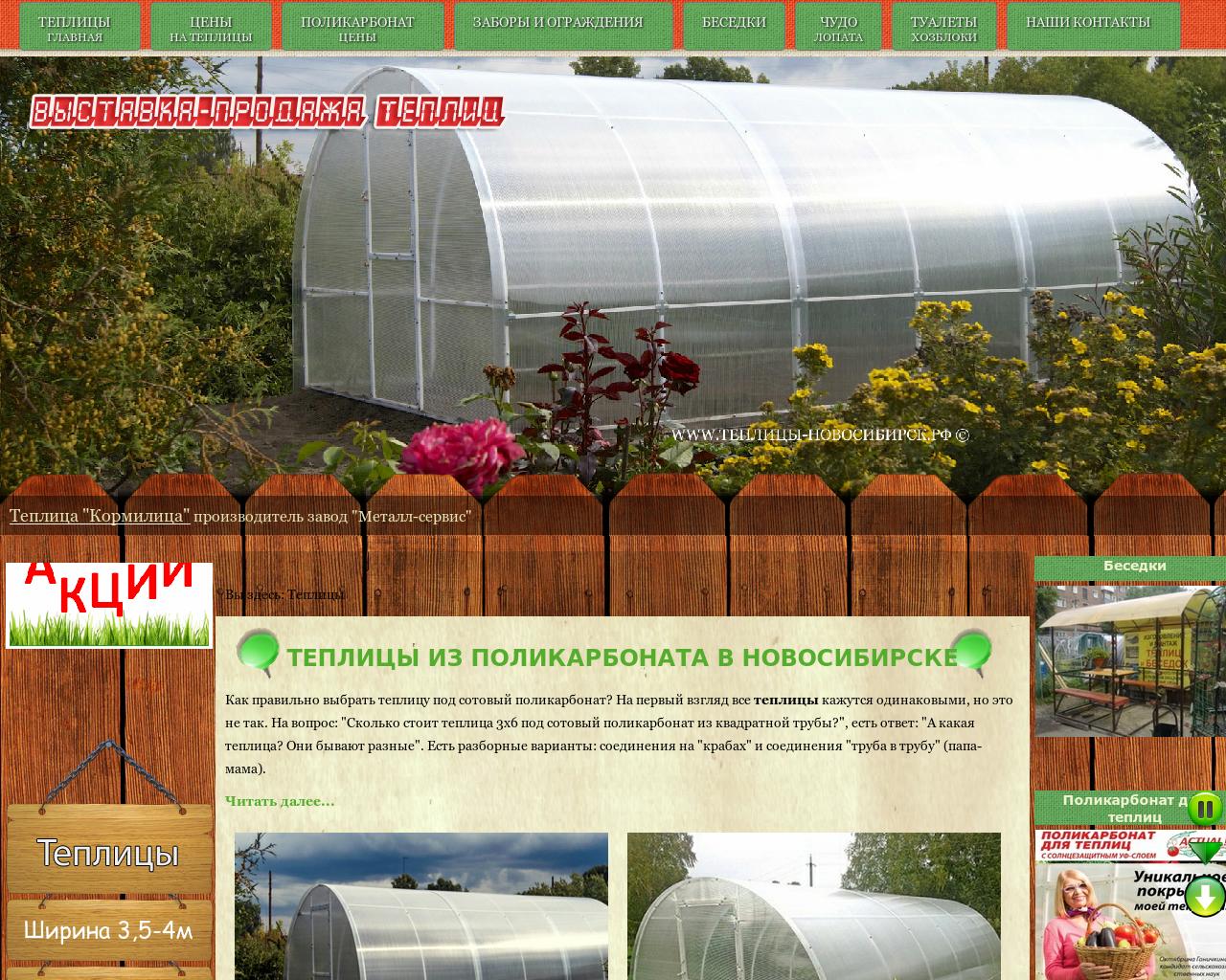 Изображение сайта теплицы-новосибирск.рф в разрешении 1280x1024