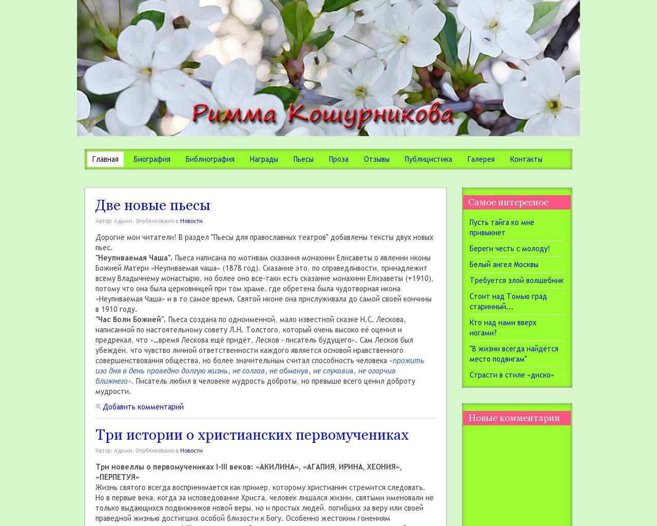 Изображение сайта риммакошурникова.рф в разрешении 1280x1024
