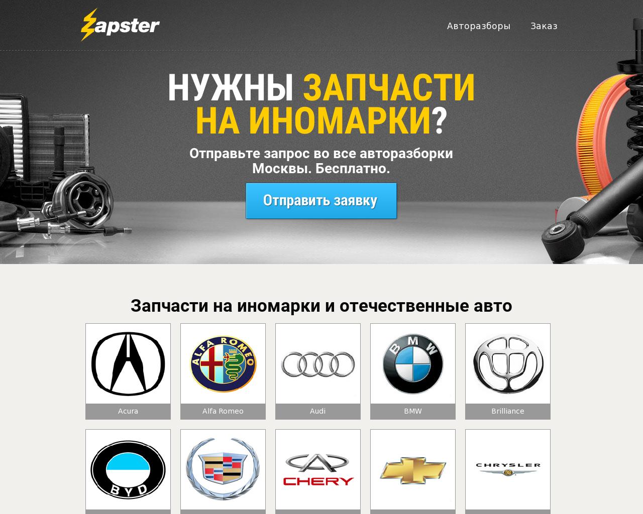 Изображение сайта zapster.ru в разрешении 1280x1024